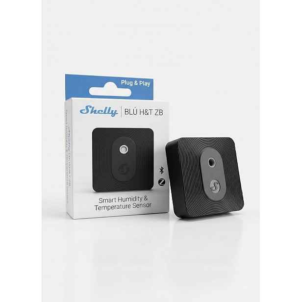 Snímač teploty a vlhkosti Zigbee, Bluetooth Shelly, černý