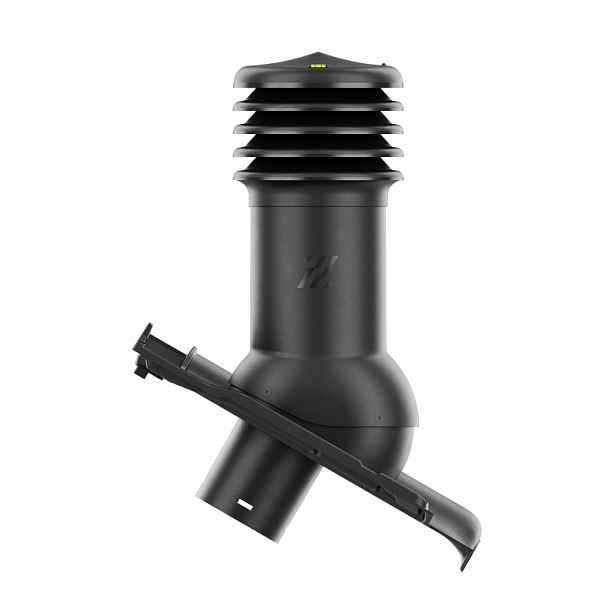 Větrací komín HiVent pro keramickou střešní krytinu Titania 150 mm, černý