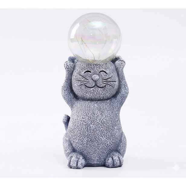 Figurka Soška Kočka Solární Do Domu Do Zahrady Led 16 CM Pro Koťata