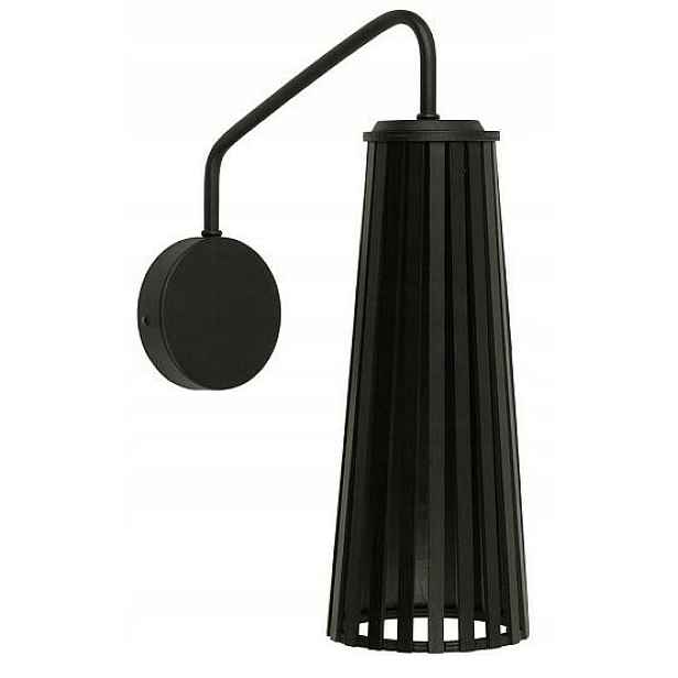 Nástěnné svítidlo Dover Černé dřevěné stínítko 1xGU10 Nástěnná lampa do pokoje domu