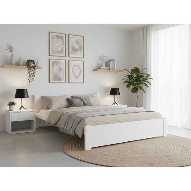 Postel IKAROS 160 x 200 cm, bílá Rošt: Bez roštu, Matrace: Matrace Deluxe 10 cm