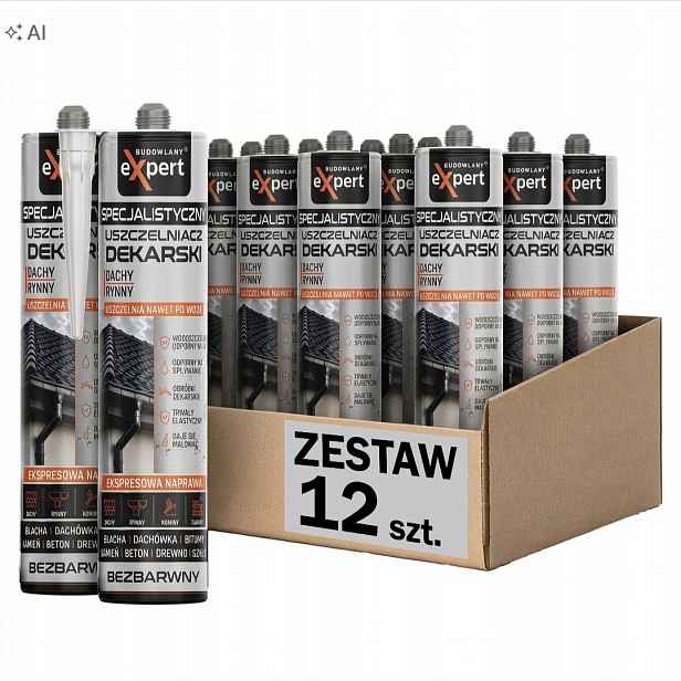 Specializovaný Dekarski tmel 100% Vodotěsný 280 ml Sada 12 Ks