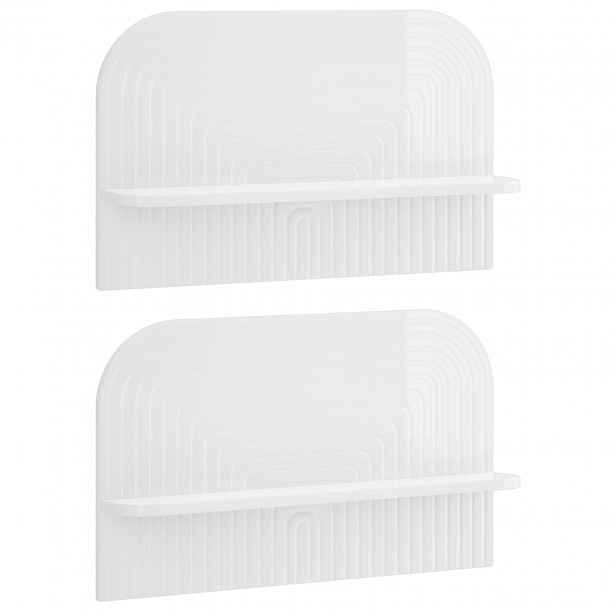 vidaXL Nástěnná polička 2 ks Bílá s vysokým leskem 60 x 13.5 x 37.5 cm