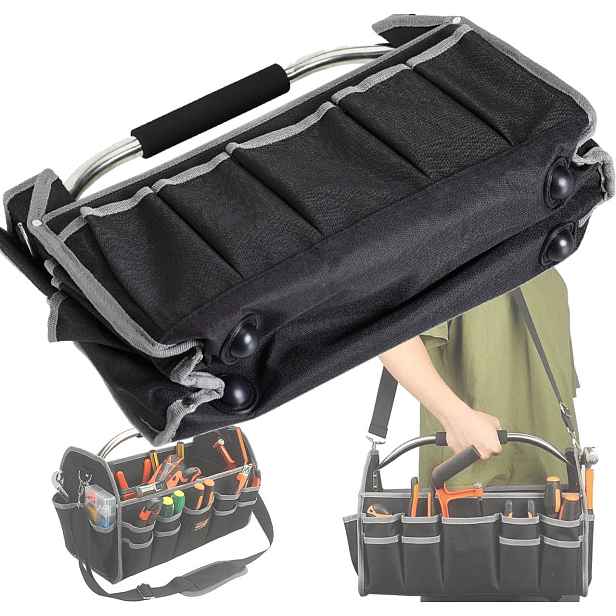Taška Na Nářadí 41×22×27 cm Nylon Voděodolná Rukojeť Alu Tkanina Oxford