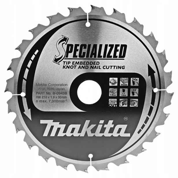 Makita B-09438 Řezací Kotouč Na Dřevo 210x30mm 24Z