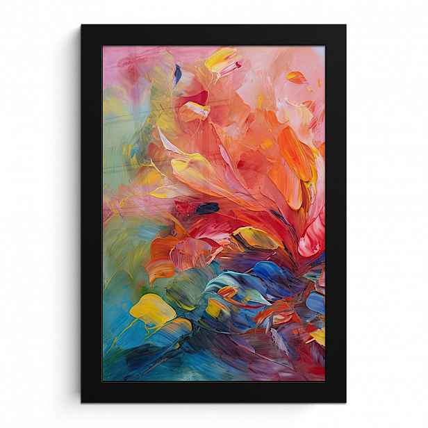 MuchoWow PLAKÁT V RÁMU Olejomalba - Umění - Abstraktní - Barevné 20x30 cm