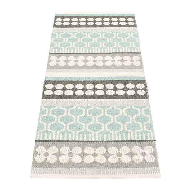 Šedo-tyrkysový vnitřní a venkovní koberec 70x90 cm Asta Pale Turquoise – Pappelina
