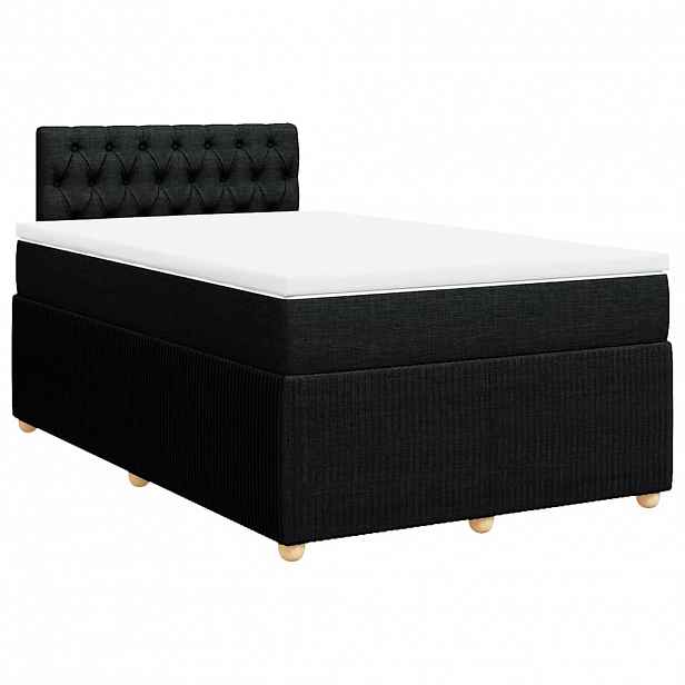 vidaXL Box spring postel s matrací černá 120x190 cm textil