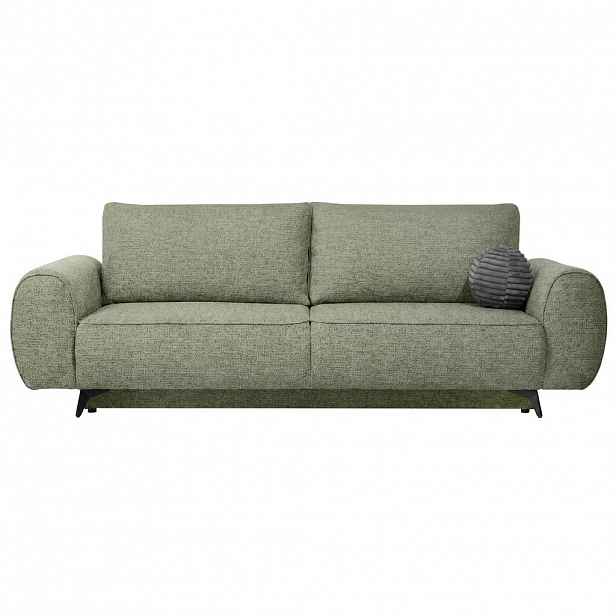 Beautysofa ROZKLÁDACÍ POHOVKA Vito, 3místná s úložným prostorem, systém DL, žinylková látka, zelená