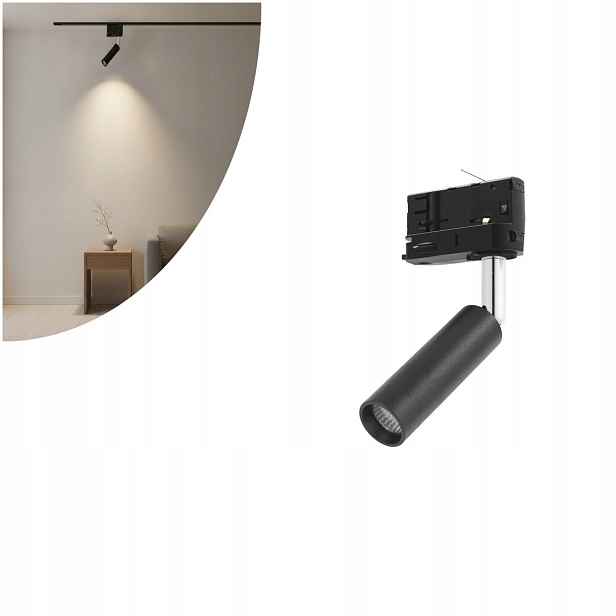 Černý spotový reflektor Tracer 3F s pohyblivým nástěnným akcentem Tk Lighting