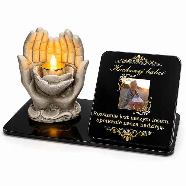 Hřbitovní Svíčka Led Statuetka s Fotkou na Hřbitov Hrob pro Maminku Tatínka Babičku Dědečka