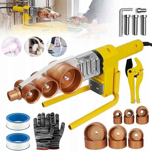 Svařovací Stroj Na Trubky Pp 20–63 MM 2660 W, Regulace Teploty 120–450 °C S Podstavcem