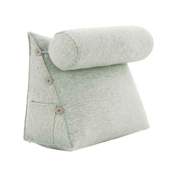 Vercart KLÍNOVÝ POLŠTÁŘ s podhlavníkem vzhled lnu Bílý 60 cm