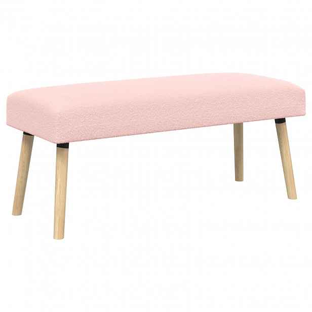 vidaXL lavice Jednobarevný Růžová 110 x 40 x 46 cm Bouclé