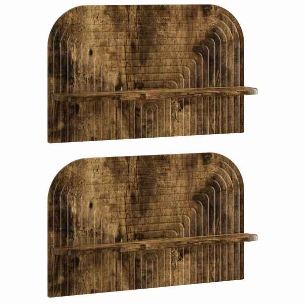 vidaXL Nástěnná polička 2 ks Kouřový dub 60 x 13.5 x 37.5 cm