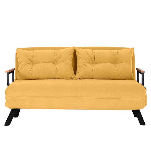 Hanah Home Dvoumístná rozkládací pohovka Seater Sando hořčicová
