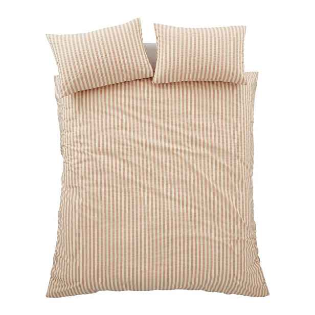 Oranžové povlečení na jednolůžko 135x200 cm Cotton Rich Woven Stripe – Pineapple Elephant