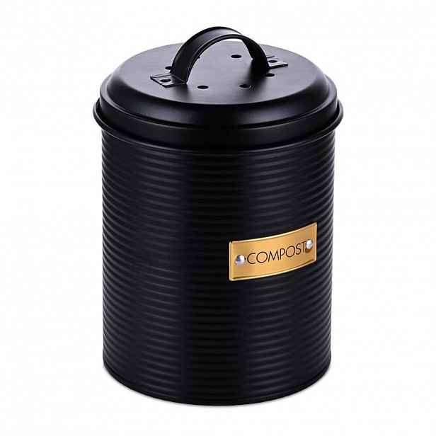 Relaxdays KOMPOSTÉR černý zlatý ocel uhlíkový filtr 2,5 l