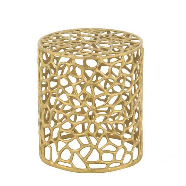 Stolička Cylinder ve zlaté barvě Coffee Raw – 34*34*38 cm J-Line by Jolipa