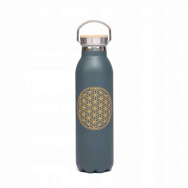 Termoláhev Bodhi 600 ml nerezová ocel Květ života antracit