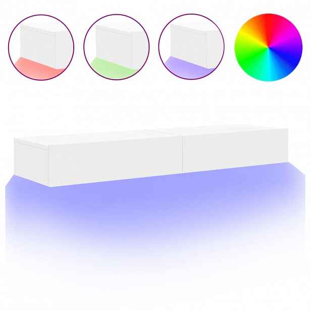 vidaXL TV skříňky s LED osvětlením 2 ks bílé 60 x 35 x 15,5 cm