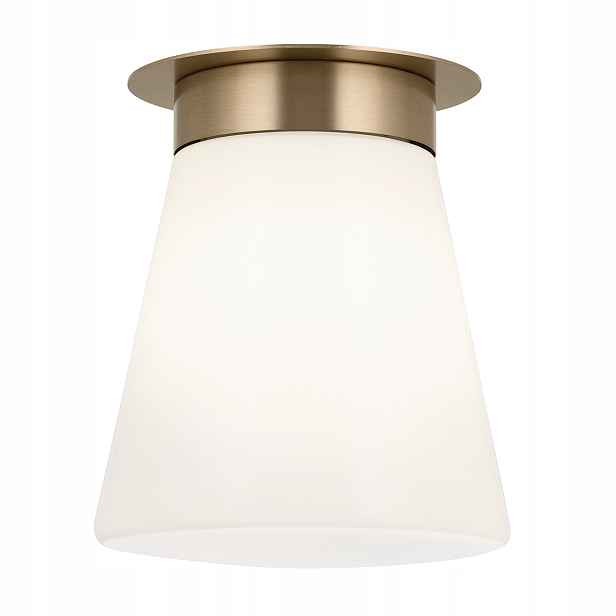 Stropní svítidlo zlatá skleněná bílá lampa do předsíně šatníku Kichler