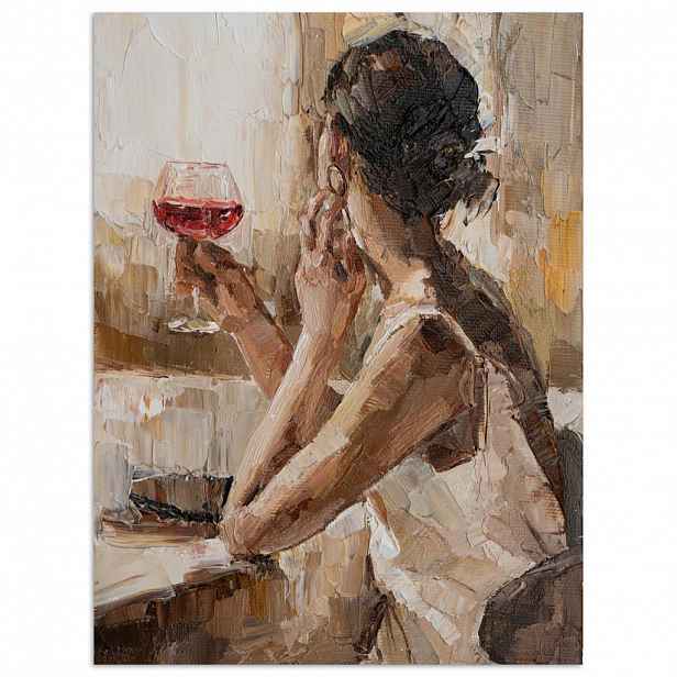 MuchoWow PLAKÁT Olejomalba - Žena - Víno 60x80 cm