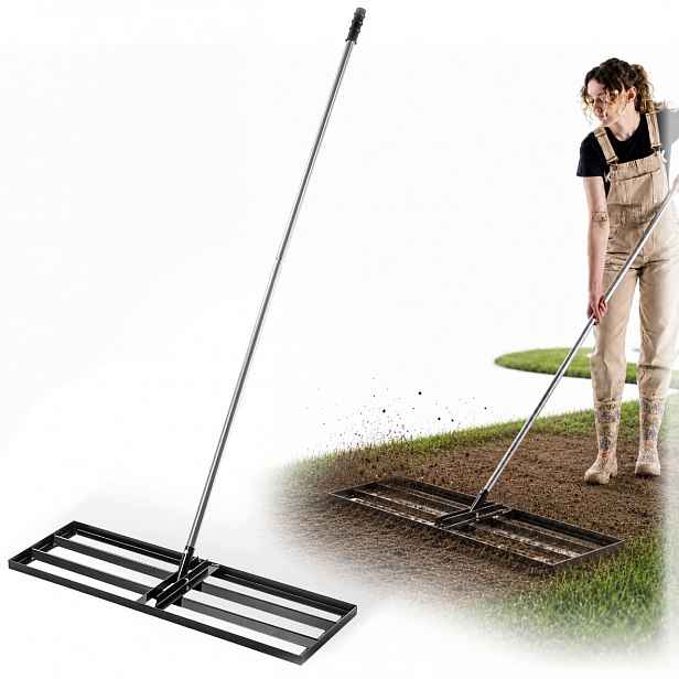 Nivelátor Terénu 30x90cm Pro Trávník Ruční Rozhrnovač Rovník Rukojeť