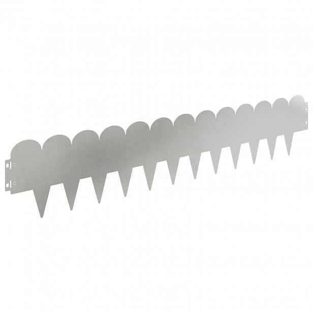 vidaXL Okraj trávníku 20 ks 103 x 20 cm Ocel Stříbrná