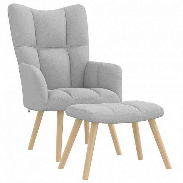 vidaXL Relaxační křeslo s podnožkou obláčkově šedá textil