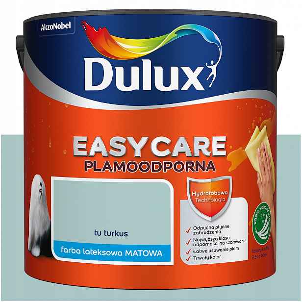 Barva na stěny stropů odolná vůči skvrnám Dulux Easycare Tu tyrkysová 5L