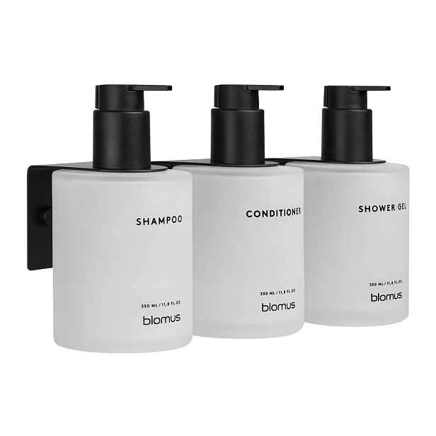 Bílé nástěnné skleněné dávkovače mýdla v sadě 3 ks 350 ml Kirei – Blomus