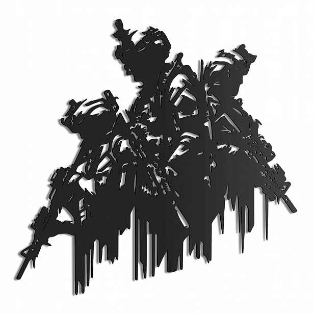 Hra Call of Duty Vojáci Speciální oddíl Dřevěný 3D obraz
