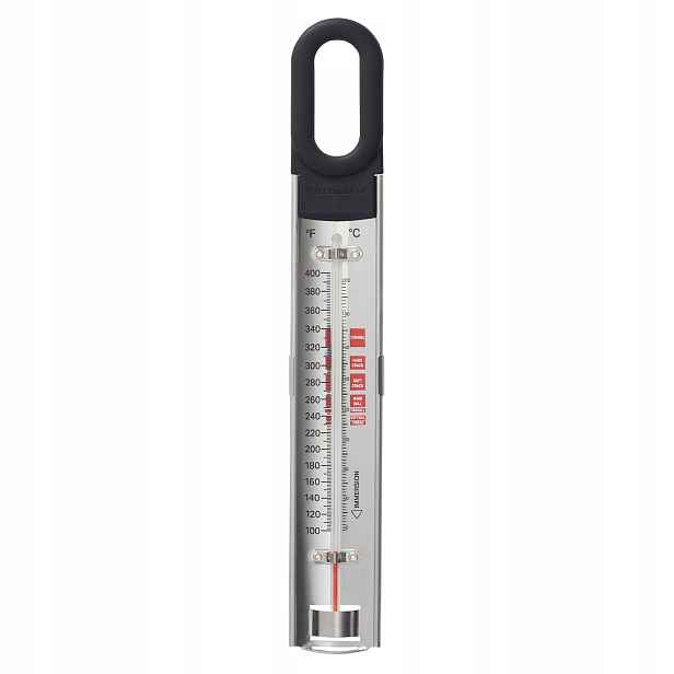 Kuchyňský teploměr KitchenAid KQ907G pro hrnec 40-200 C, silikonová svorka
