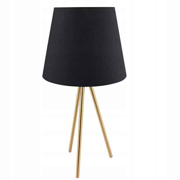 Polux Stolní lampa Elena Zlatá Černo-zlatá Stínidlo E27 20W