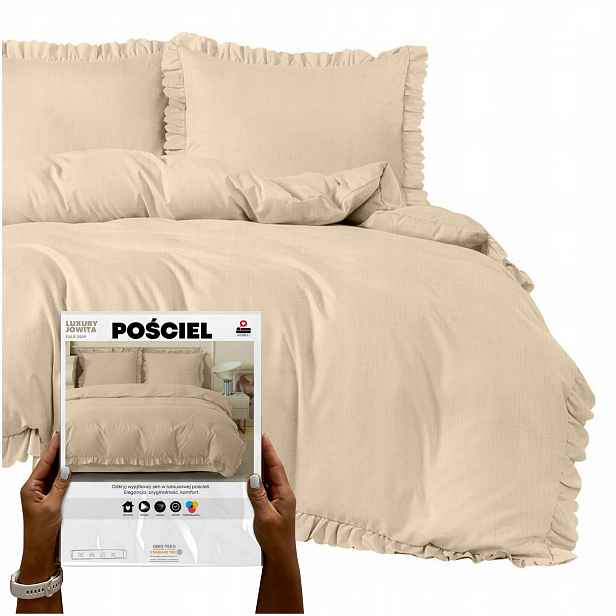 Povlečení 220x200 s Volánkem z mikrovlákna komplet Povlečení 70x80 Luxury Jowita
