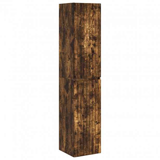 vidaXL Nástěnná koupelnová skříň Kouřový dub 33 x 34,5 x 160 cm