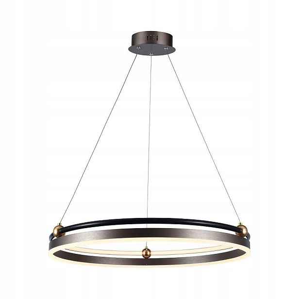 Závěsná Led lampa hnědá, moderní kulatý prstenec 62 cm, teplá barva V-tac