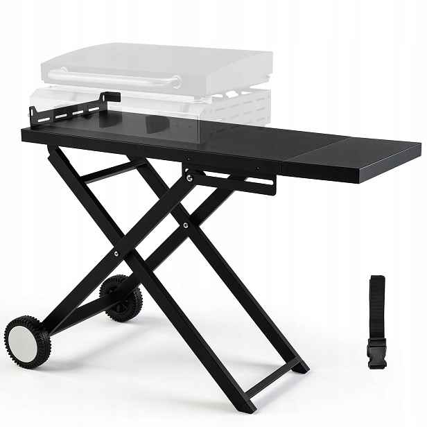 Liferun T83 mobilní skládací grilovací vozík 102x39 Cm s 2 kolečky pro boční police