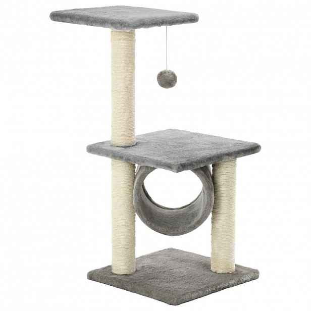 vidaXL Škrabadlo pro kočky se sisalovými sloupky 65 cm šedé