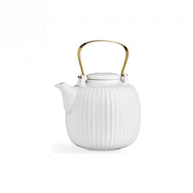 Bílá porcelánová čajová konvice Kähler Design Hammershoi, 1,2 l