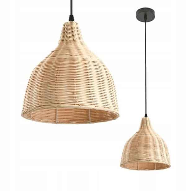 Pletená závěsná ratanová lampa Boho Rennes Krborscz Kobi