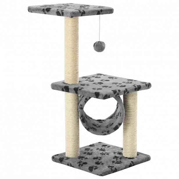 vidaXL Škrabadlo pro kočky sisalové sloupky 65 cm šedé s potiskem