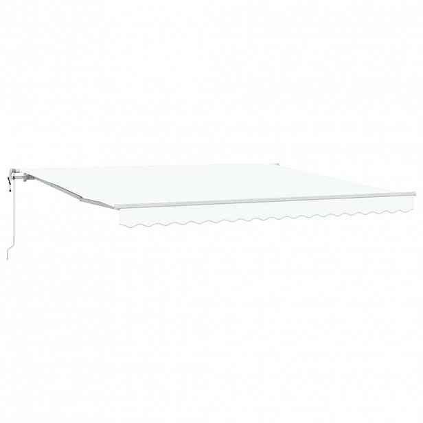 vidaXL Stahovací markýza Bílá 400 × 350 cm Látka a hliník