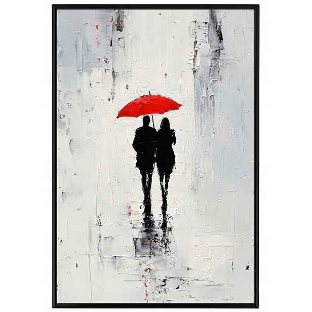 Plakát Rámeček Hliníková Grafika Urban Para Spacer Deštník Ulewa 40x60
