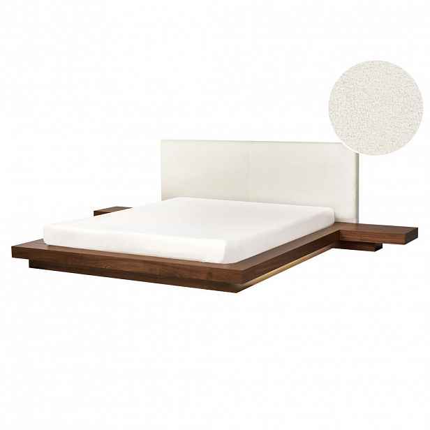 Beliani POSTEL s LED 160/200 cm MDF deska Hnědá Zen