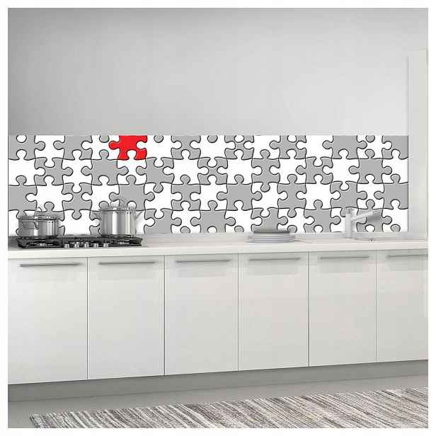 Fototapeta Puzzle Abstrakce Kontrast Šedo-červená 250x60 lepidlo