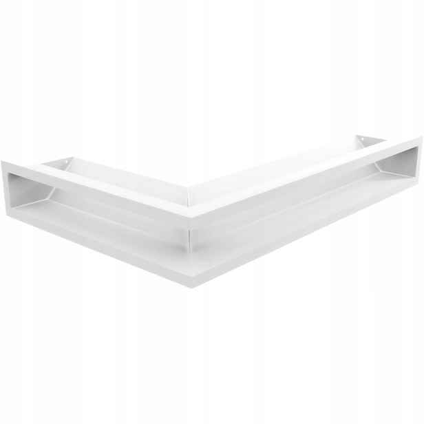 Ventilační mřížka do krbu Luft rohová pravá 40x60x9 bílá Slim