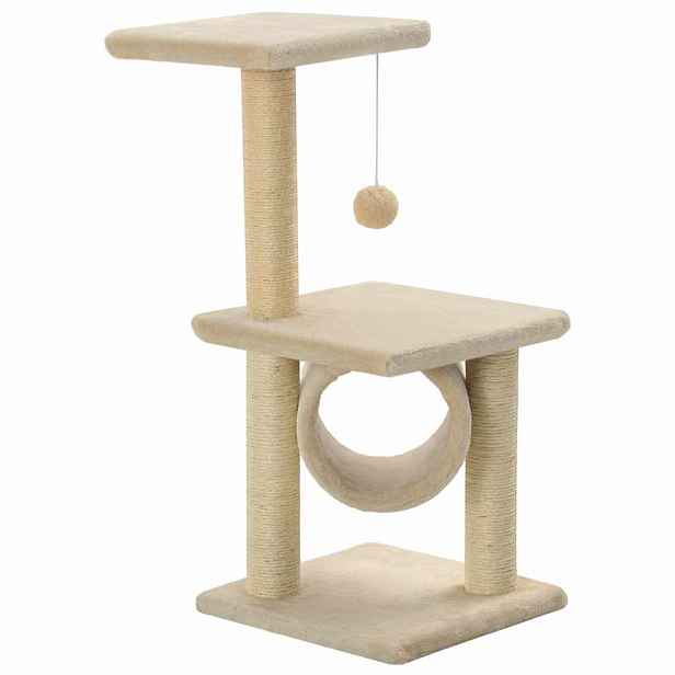 vidaXL Škrabadlo pro kočky sisalové sloupky 65 cm béžové
