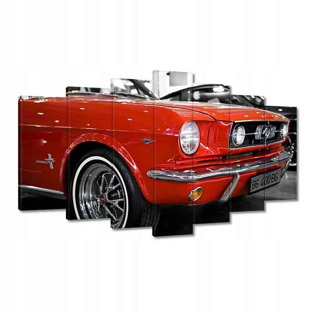 Obrazy 140x80 Červený Mustang